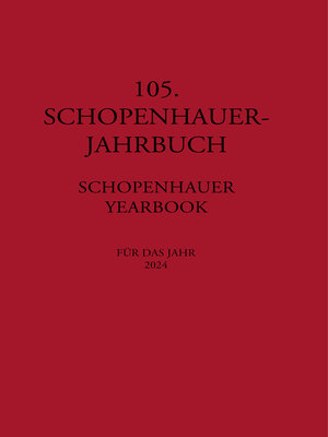 cover image of 105. Schopenhauer Jahrbuch